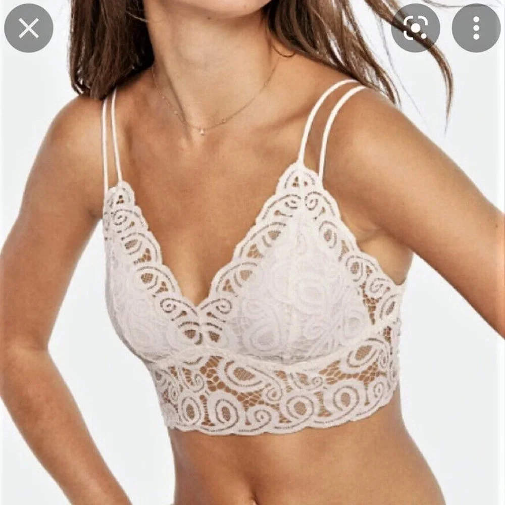 PINK Victoria Secret Lace Lightly Padded Push Up Bralette Bra Wireless Strappy - Picture 8 of 8